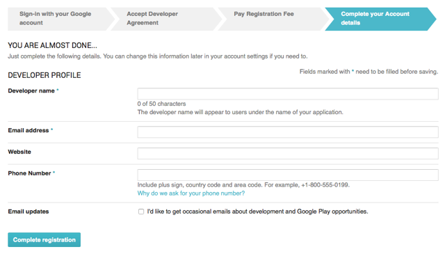 Eduopus Android Developer Account Registration 4